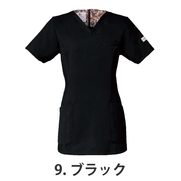 【ワコール】• 美シルエット レディスジップスクラブ（FOLK） 医療用白衣 HI700