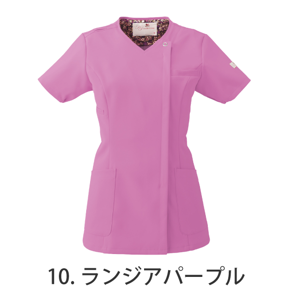 【ワコール】• 美シルエット レディスジップスクラブ（FOLK） 医療用白衣 HI704