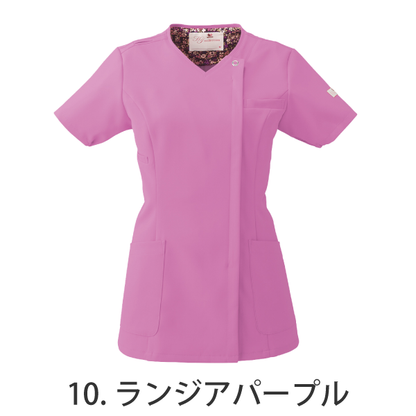 【ワコール】• 美シルエット レディスジップスクラブ（FOLK） 医療用白衣 HI704