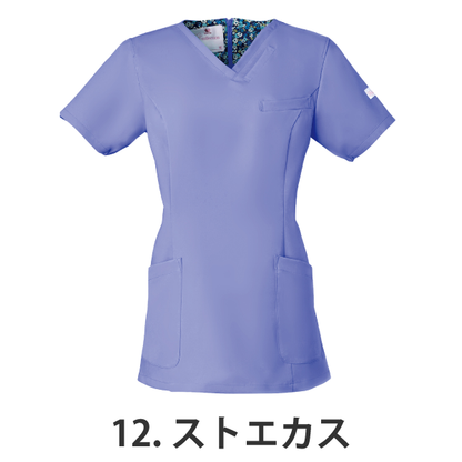 【ワコール】• 美シルエット レディスジップスクラブ（FOLK） 医療用白衣 HI700
