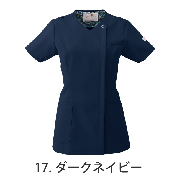 【ワコール】• 美シルエット レディスジップスクラブ（FOLK） 医療用白衣 HI704