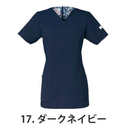 【ワコール】• 美シルエット レディスジップスクラブ（FOLK） 医療用白衣 HI700