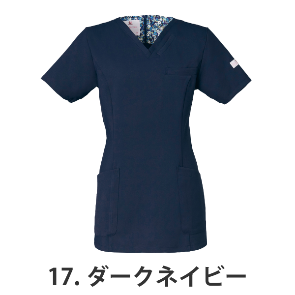 【ワコール】• 美シルエット レディスジップスクラブ（FOLK） 医療用白衣 HI700