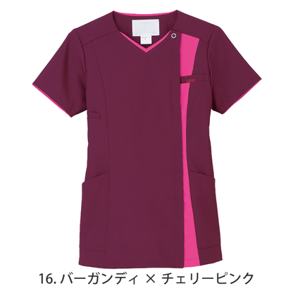 【ジップスクラブ】• 美シルエット レディスジップスクラブ（FOLK） 医療用白衣 7023SC