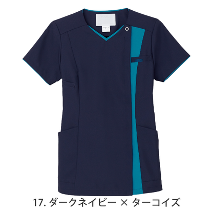 【ジップスクラブ】• 美シルエット レディスジップスクラブ（FOLK） 医療用白衣 7023SC