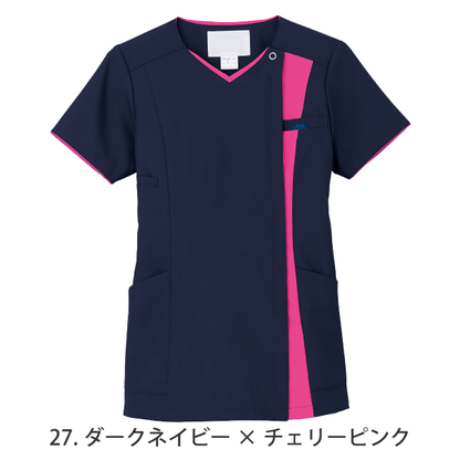 【ジップスクラブ】• 美シルエット レディスジップスクラブ（FOLK） 医療用白衣 7023SC