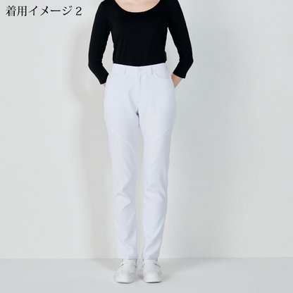 【Wacoal】• 透け防止 レディスストレートパンツ（FOLK） 医療用白衣 HI301