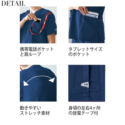 【Dickies】•ディッキーズ ビンテージ風 男女兼用 スクラブ（FOLK） 医療用白衣 7072SC