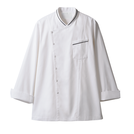 6-1061~7 コックコート 長袖 男女兼用 ユニセックス ツイル