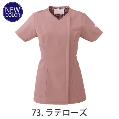 【ワコール】• 美シルエット レディスジップスクラブ（FOLK） 医療用白衣 HI704