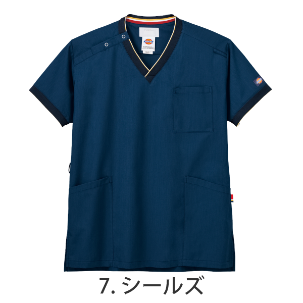 【Dickies】• リブ仕様 男女兼用スクラブ（FOLK） 医療用白衣 7084SC