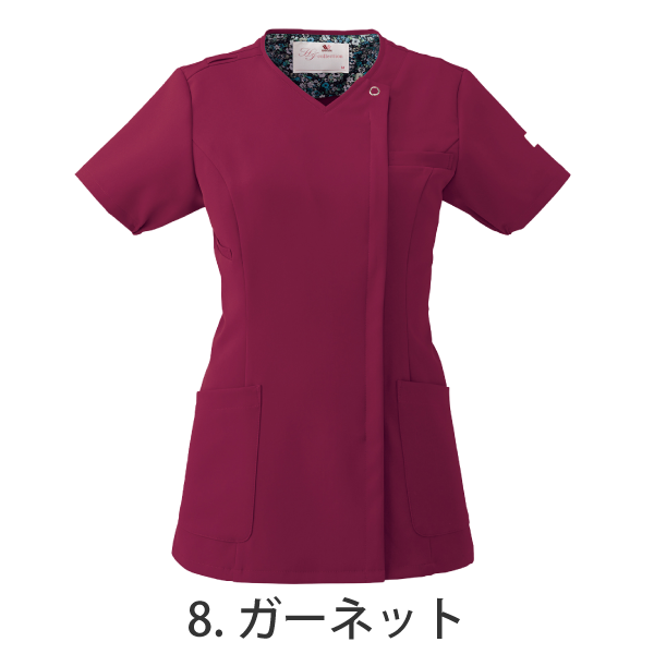 【ワコール】• 美シルエット レディスジップスクラブ（FOLK） 医療用白衣 HI704